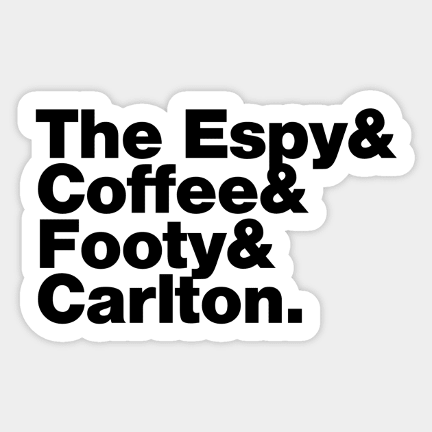 Melbourne (Carlton Draught black print) Sticker by Simontology